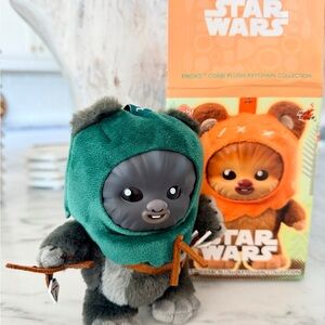 Cosbi Disney Star Wars Ewok Plush Keychain - Green and Gray